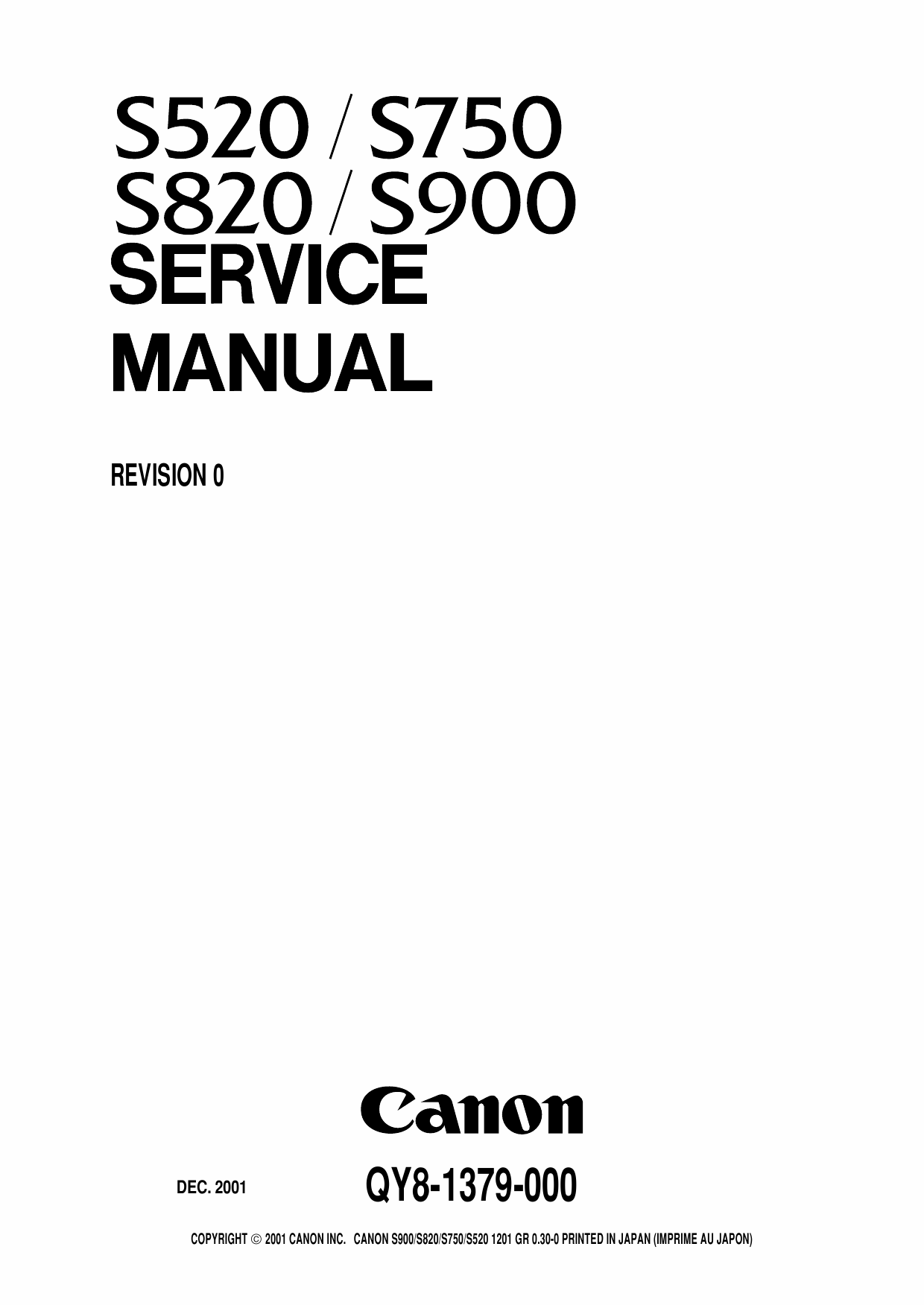 Canon PIXUS S520 S750 S820 S900 Service Manual-1